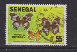 Senegal   #556  used  1982  butterflies  55fr