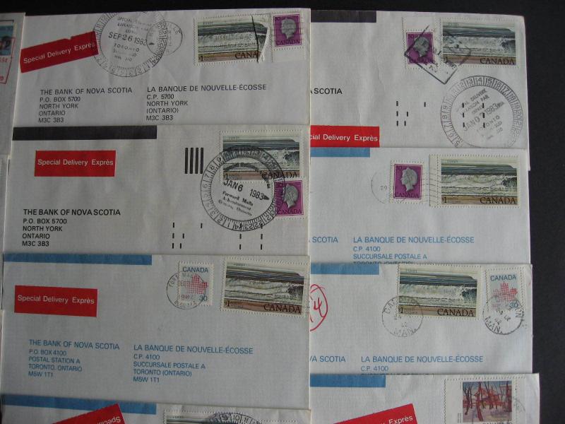 Canada 15 special delivery covers, 1980s era, check them out!!! 