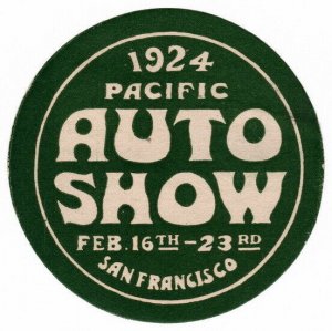 (I.B) US Cinderella : Auto Show Label (San Francisco 1924)
