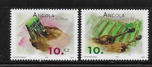 Angola 2001 Africa Day Musical Instruments Sc 1185-1186 MNH A273