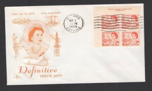 Canada #459 UL PB (1968 Centennial 6c value) Rosecraft-F  FDC unaddressed #1