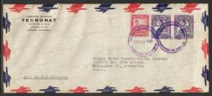 Venezuela to Milwaukee WI 1947 Airmail  # 10 Cover 