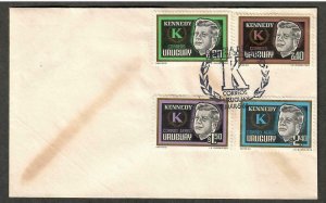 Uruguay John F Kennedy # 714 - 715 & # C269 - C270 , JFK FDC - I Combine S/H