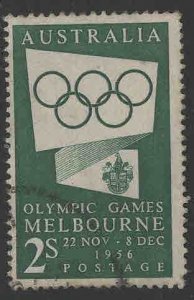 AUSTRALIA Scott 286 Used 1955 Melbourne Olympic stamp