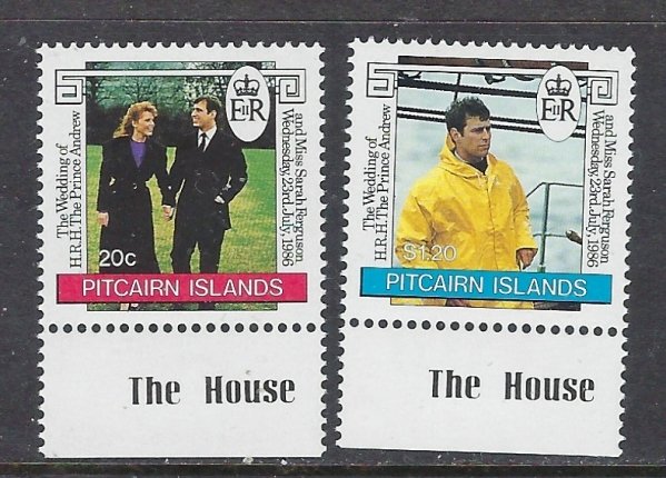 Pitcairn Is 275-76 MNH 1986 Prince Edward wedding (ap8122)