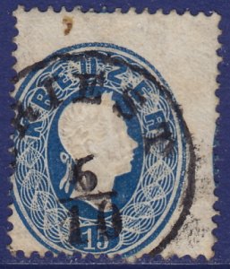 Austria - 1861 - Scott #16 - used - Franz Josef - very off-centered