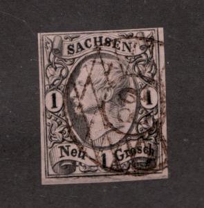 SAXONY Sc# 10 Θ used, Sachsen Neu- 1 Grosch, postage stamp