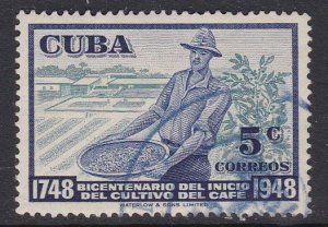 Cuba #483 F-VF Used Farmer holding coffee beans