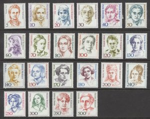 Germany Sc# 1475-1494A MNH 1986-1991 5pf-500pf Famous Women