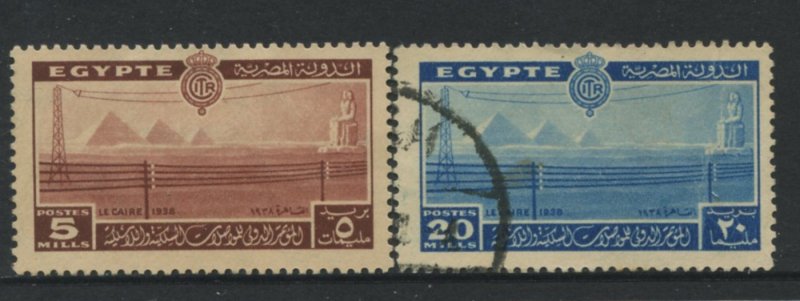 STAMP STATION PERTH Egypt #228,230 General Issue Used  1938