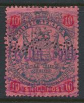 British South Africa Company / Rhodesia SG 50 SC# 39  Used perfin see details