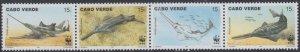 CAPE VERDE Sc# 716a-d STRIP of 4 WWF MARINE LIFE DIFFERENT SAWFISH