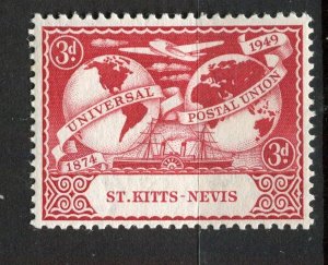 ST.KITTS & NEVIS; 1949 early UPU Anniversary issue Mint hinged 3d. value