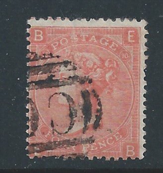 Great Britain #43 Used Plate 10 Queen Victoria 4p