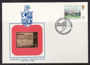 1979 / United Kingdom - 18kt Gold Embossed - Derby 200th - Horses - stamped FDC