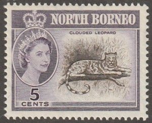 North Borneo, stamp, Scott#282,  mint, hinged,  5 cents,  Queen