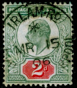 SG228 SPEC M11(3), 2d pale greyish grn & scarlet-vermilion, FU, CDS. Cat £150.