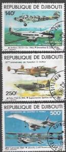 Djibouti 1979 Set of 3  Aircraft.  Planes,  Jets