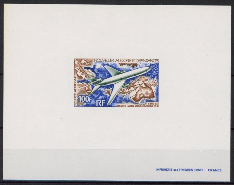 [Hip2545] New Caledonia 1973 : Plane Good deluxe proof sheet very fine MNH