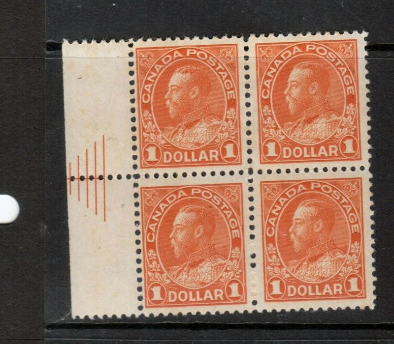 Canada #122iii Very Fine Never Hinged Pyramid Guidelines Block