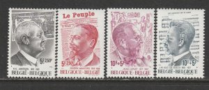 1977 Belgium - Sc B959-62 - MNH VF - 4 single - Famous men