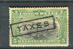 BELGIAN CONGO; 1920s early pictorial TAXES issue used 5c. value