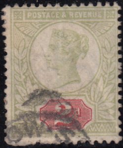 Great Britain 1887-92 used Sc 113 2p Victoria Variety creased, pencil