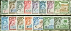 Gambia 1953 set of 15 SG171-185 V.F Lightly Mtd Mint