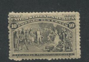 1893 US Stamp #237 10c Mint Hinged Average Original Gum Catalogue Value $90