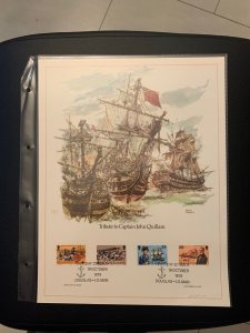 Isle of Man Tribute to captain John Quillam FDC panel big size, plastic holder