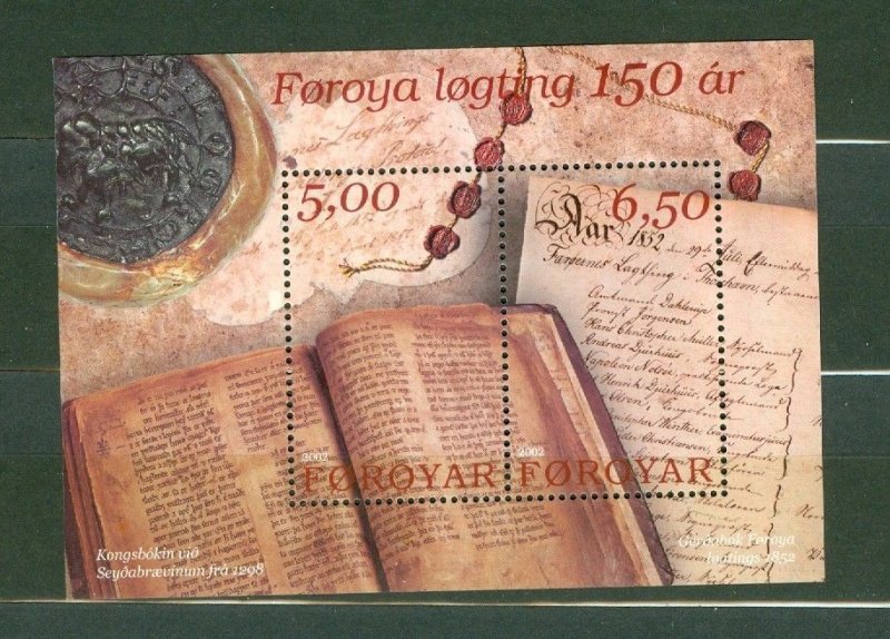 Faroe Islands.1 Souv. Sheet. 2002 Mnh. The Parlament 150 Years. 5.00 - 6.50 Kr.