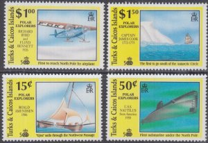 TURKS & CAICOS ISLANDS Sc # 885-6,8,90 MNH SET of 4 - 500th ANN DISCOVERIES