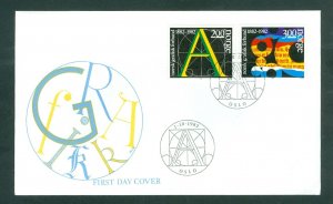 Norway.  1982 FDC  Cachet. Graphical Union 100 Year. Sc. # 812-813.