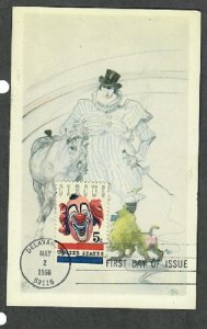 1309 Unaddressed Circus 5.5 x 3.5 postcard FDC