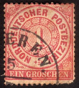 1869, North German Confederation, 1gr, Used, Sc 16