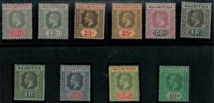 Mauritius 1912-1922 SC 152-160,156a Mint set