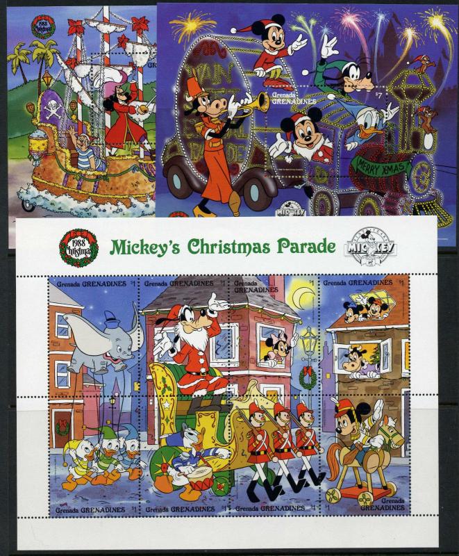 Grenada Grenadines 1021-3 MNH Disney, Christmas, Mickey 