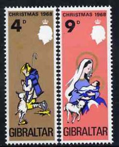 GIBRALTAR - 1968 - Christmas Paintings - Perf 2v Set - Mint Never Hinged