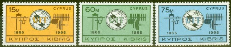 Cyprus 1965 I.T.U set of 3 SG262-264 Fine & Fresh Mtd Mint 