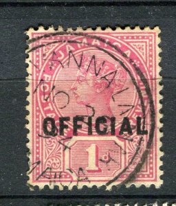 JAMAICA; 1890s early classic QV OFFICIAL Optd. issue fine used 1d. value