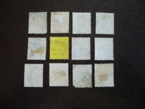 Stamps-Great Britain-Scott#127-135,137,143,144 -  Used Part Set of 12 Stamps