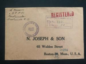 1926 Guatemala Registered Commercial cover toBoston MA USA