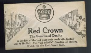 1914 Fresno CA USA Cover Standard Oil Company Advertising Window Red Crown Gas