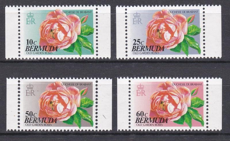 Bermuda # 652-655, Roses, Booklet Stamps, NH, 1/2 Cat.