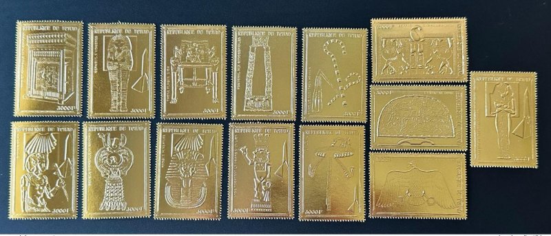 Chad 2002 Mi. 2418 2431 A series Treasures Tutankhamun Gold Tutanchamun Egypt