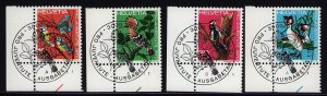 Switzerland B394-B397 used stamps superb cancels Pro Juventute birds