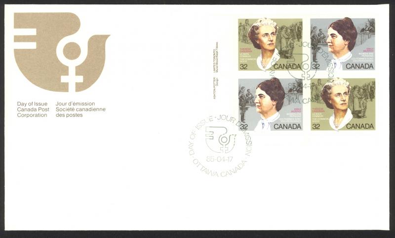 Canada Sc# 1047-1048 FDC PB 1985 04.17 Therese Casgrain, Emily Murphy