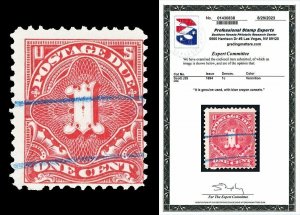 Scott J29 1894 1c Vermilion Postage Due Used Fine Cat $750 with PSE CERT