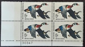 US Scott # 1362; 6c Waterfoul Cons. from 1968; MNH, og; plate block of 4; VF;