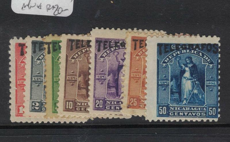 Nicaragua Telegraph Seven Values Most MNH (4dvw)